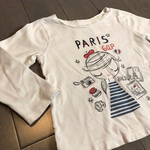 GAP baby white Paris long sleeved white tee